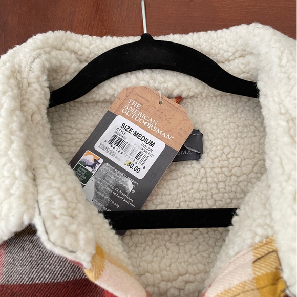 The American Outdoorsman Mens Size M Sherpa Flannel Shaket - Picture 10 of 11